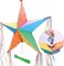 Rainbow Star Piñata Foldable Pinata Festive Star Pinatas for Cinco De Mayo, Mexican Taco Party, Fiestas Party, Kids Adults Birthday Party, Anniversary, Baby Shower Decorations